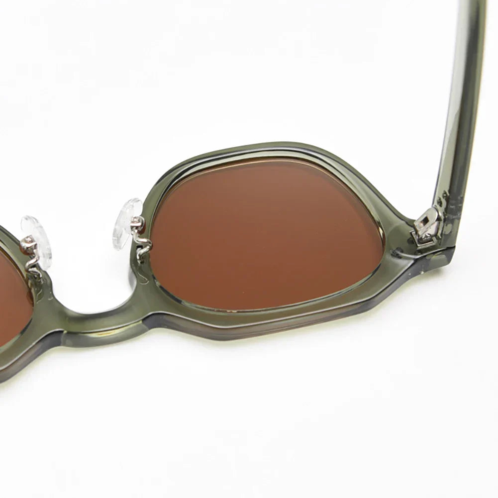 retro sun glasses for women TR90 frame polygon polarized sunglasses uv400 male green brown 2023 summer