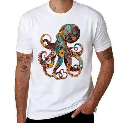 Full color octopus T-Shirt quick drying korean fashion summer tops Aesthetic clothing funny t shirts for men