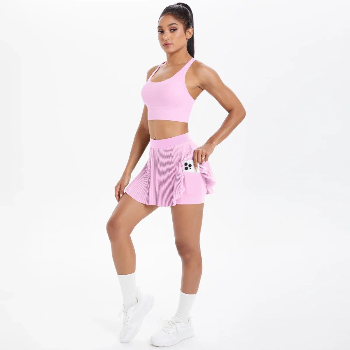 2pcs New Sexy Yoga Set Backless Cross Straps Sports Bra Fashion Breathable Culotte Yoga Shorts With Pocket Gym Women Sports Set
