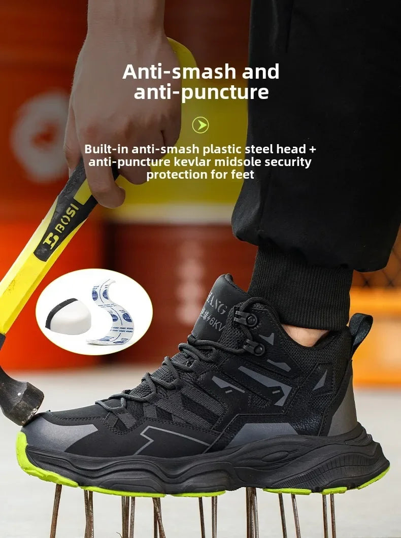 Work Sneakers Steel Toe Shoes Puncture-Proof Work Shoes Boots Fashion Indestructible Footwear Security Men Safety Shoes