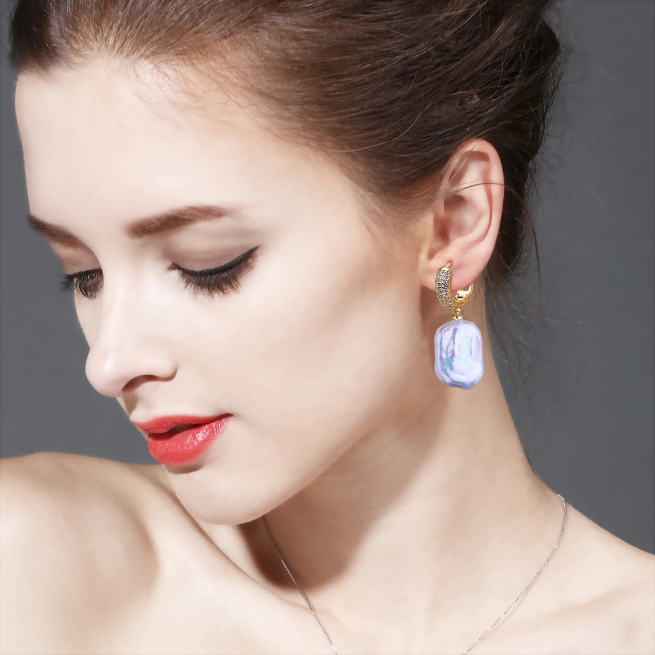 Natural Freshwater 12-16mm Big Baroque Pearl Drop Earrings 925 Sterling Silver Bridal Jewelry Gifts or Women Wholesale