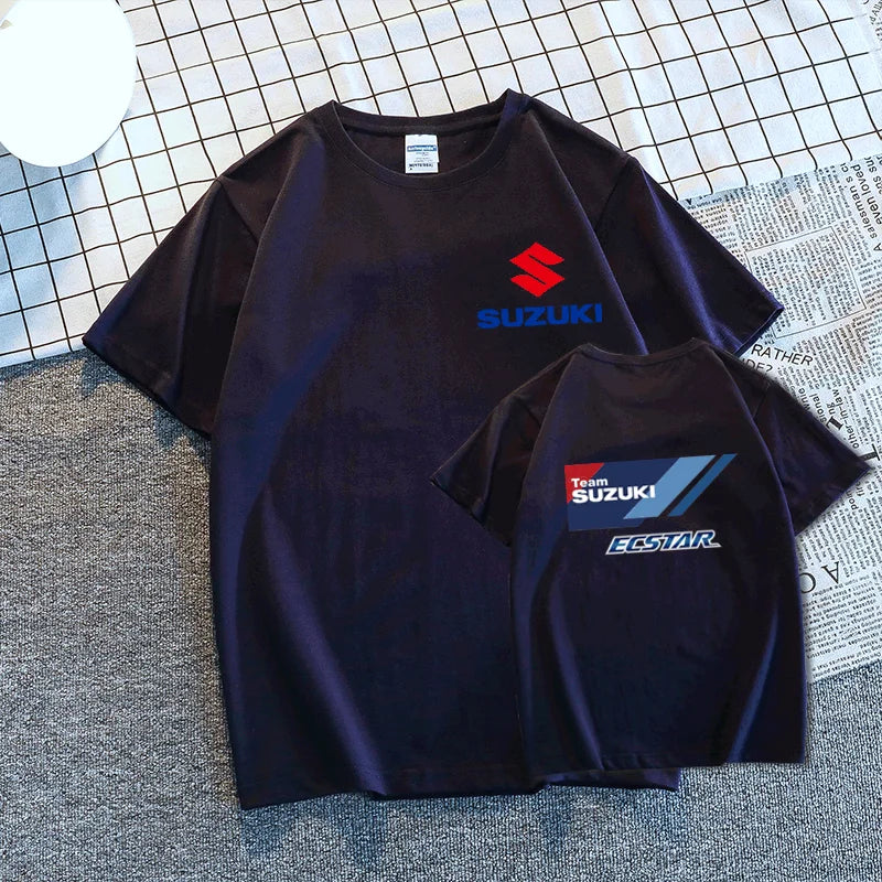 New Motorcycle Club Fashion 100% Cotton Trendy Men T-shirt Summer Daily Outdoor Sports Casual Loose Street Short-sleeve