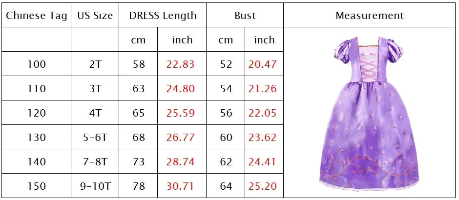 2026 Princess Party Costume Play Fancy Dress Girl Animation Movie Tangled Fairy Tale Halloween Apparel Purim Festival Frocks