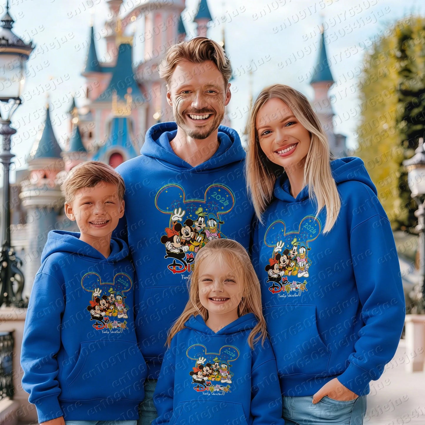 Mickey Pattern Pure Cotton Hoodie Parent-child Suit Unisex Keep Warm High Quality Causal Top
