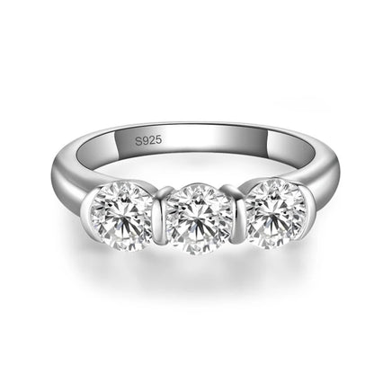 All 0.5ct D VVS1 Moissanite Ring for Women Sparkling Wedding Eternity Bands Sterling Silver 925 Rings Fine Jewelry Band