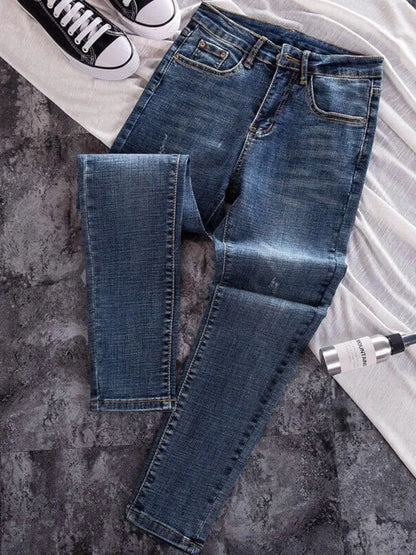Korean Fashion Skinny Pencil Jeans Spring Fall Casual Stretch Vintage Denim Pants Women Streetwear Kot Pantolon Slim Vaqueros