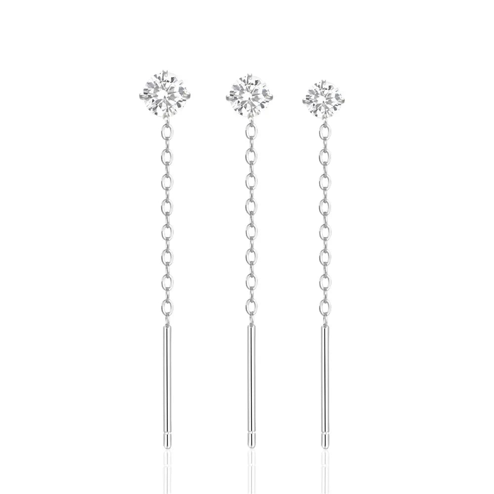 CANNER Set Double Layer Smooth Classic Hoop Earrings For Women 925 Sterling Silver Ins Flower Color Zircon Earrings Fine Jewelry