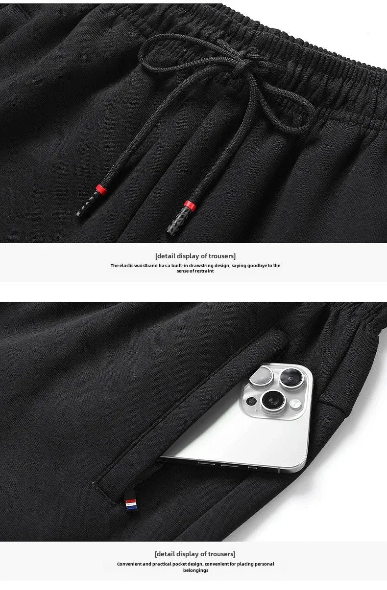 Spring Autumn New Men's Cotton Sports Suit Stand Collar Sweatshirt Middle-Aged And Elderly Casual Stylish Cardigan Loose-Fit 2-P