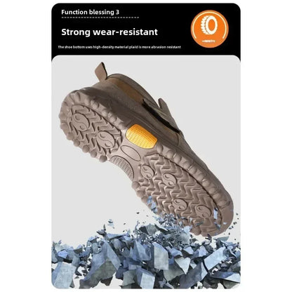 Welding Safety Shoes - Anti-Scald Steel Toe Boots for Men/Women, Anti-Smash & Puncture Proof, Wear-Resistant Suede Work Shoes