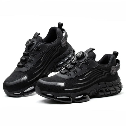 Rotating Button Protective Safety Shoes Men Steel Toe Sneakers Air Cushion Work Shoes Man Puncture Proof Work Safety Boots