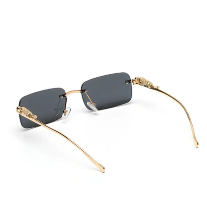 rimless sunglasses UV400 fashion square metal glasses for men women designer man's brand sun glasses shades for outdoor