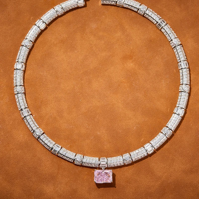 Joias de prata de lei 925 puras para mulheres Grande conjunto de joias de casamento com pedras preciosas brincos de alta qualidade colar joias finas para festa