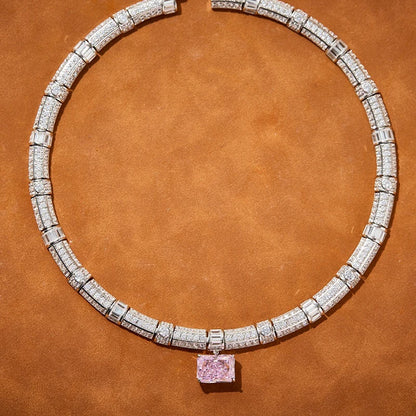 Joias de prata de lei 925 puras para mulheres Grande conjunto de joias de casamento com pedras preciosas brincos de alta qualidade colar joias finas para festa