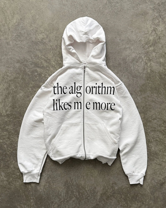 Harajuku Retro Letter Printed Women Zipper Hoodie Casual White Loose Y2K Hoodies Comfortable Cotton Woman Clothing Sweatshirt