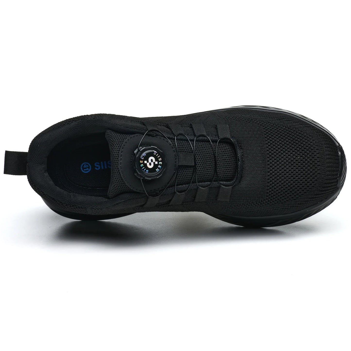 Men's Safety Shoes Anti-impact Lightweight Breathable Plastic Cap Toe Work Shoes Fashionable Button Design for Men