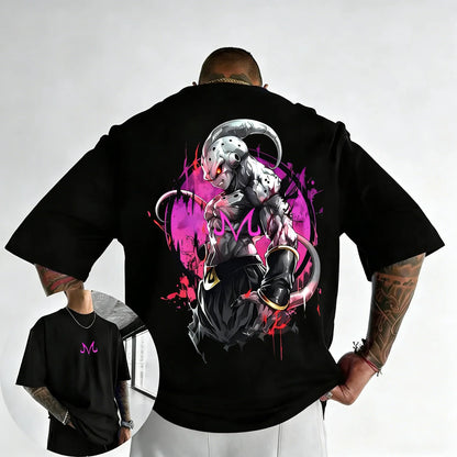 T-shirt Summer New Majin Buu Printed Men's and Women's Trendy Versatile Loose Casual Short Sleeve Top