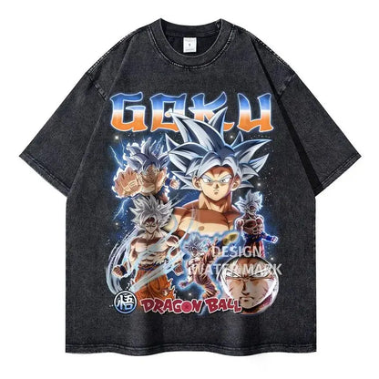 T-shirt Man Women Vintage Washed Short Sleeve Tee Streetwear Loose Casual Tops