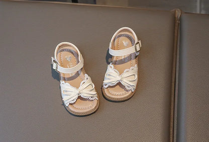 Girls Cute Lace Bow Princess Sandals New Little Kids Soft-soled Beach Summer Shoes Size 22-31