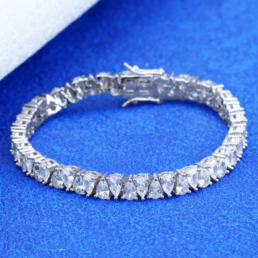 0.35carat Waterdrop Moissanite Tennis Bracelet For Women S925 Silver Pear cut Lab Diamond Engagement Bracelets With Certificate