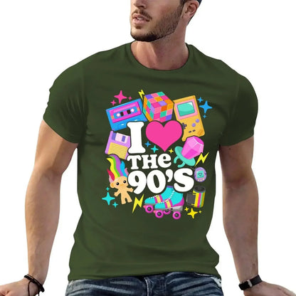 I Love The 90's Retro 90s Costume T-Shirt anime figures summer clothes blue archive mens t shirt