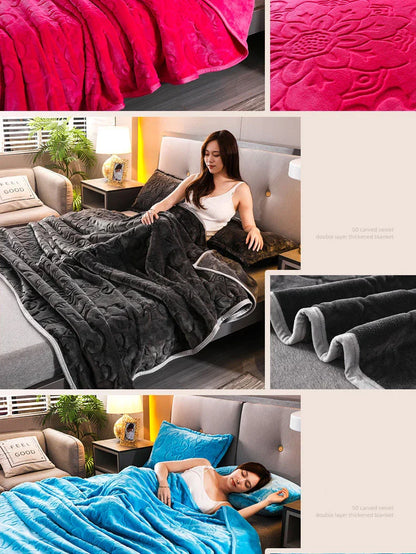 Soft Warm Solid Velvet Blanket Autumn Winter Warm Couch Bed Throw Blankets Home Decor Sofa Cover Bedding Bedspread Blanket