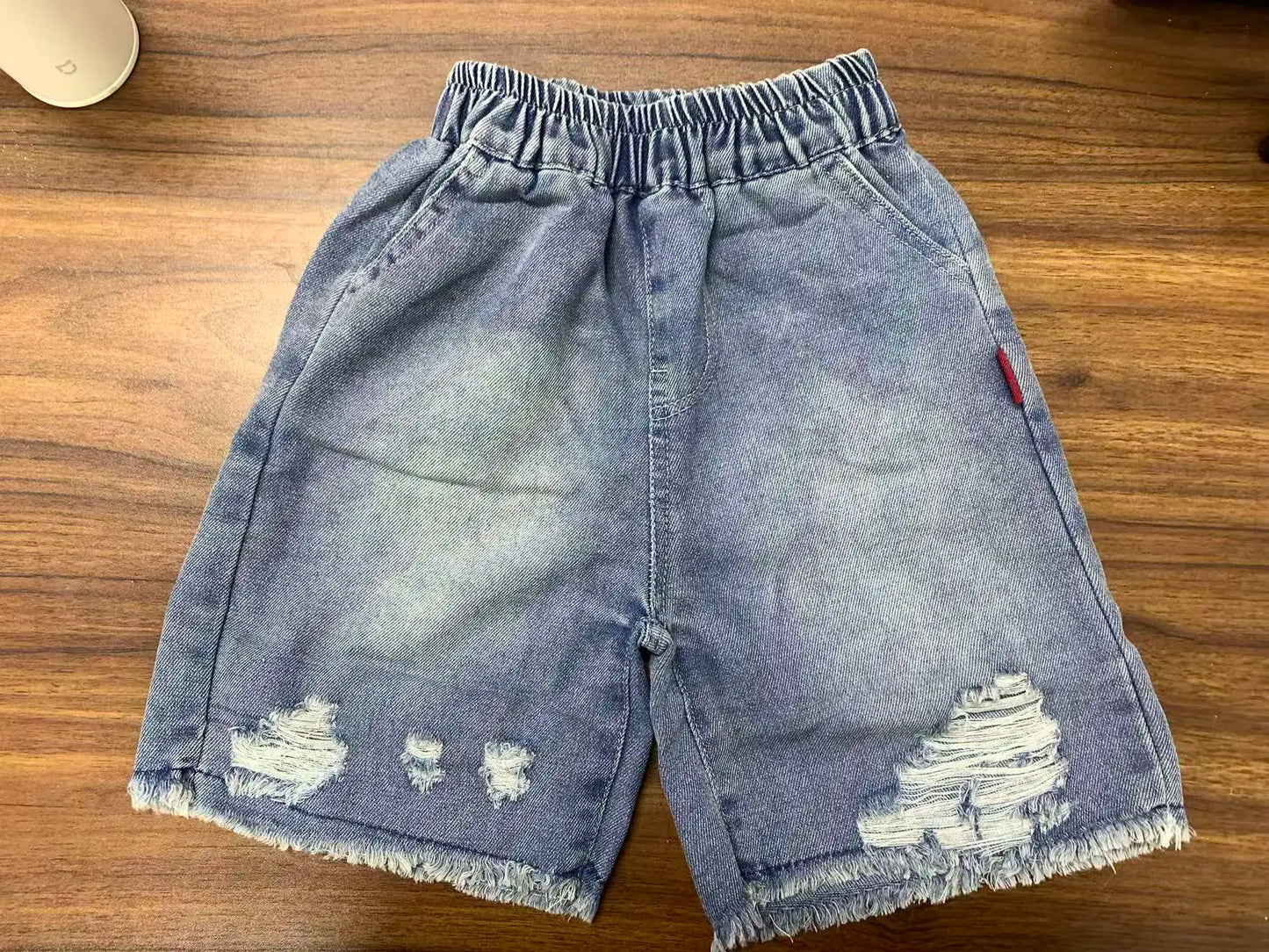 Toddler Boys 2Pcs Summer Outfits Letter Print Short Sleeve T-Shirt Ripped Denim Shorts Set Kids Boys Casual Daily Clothes 2-6Y