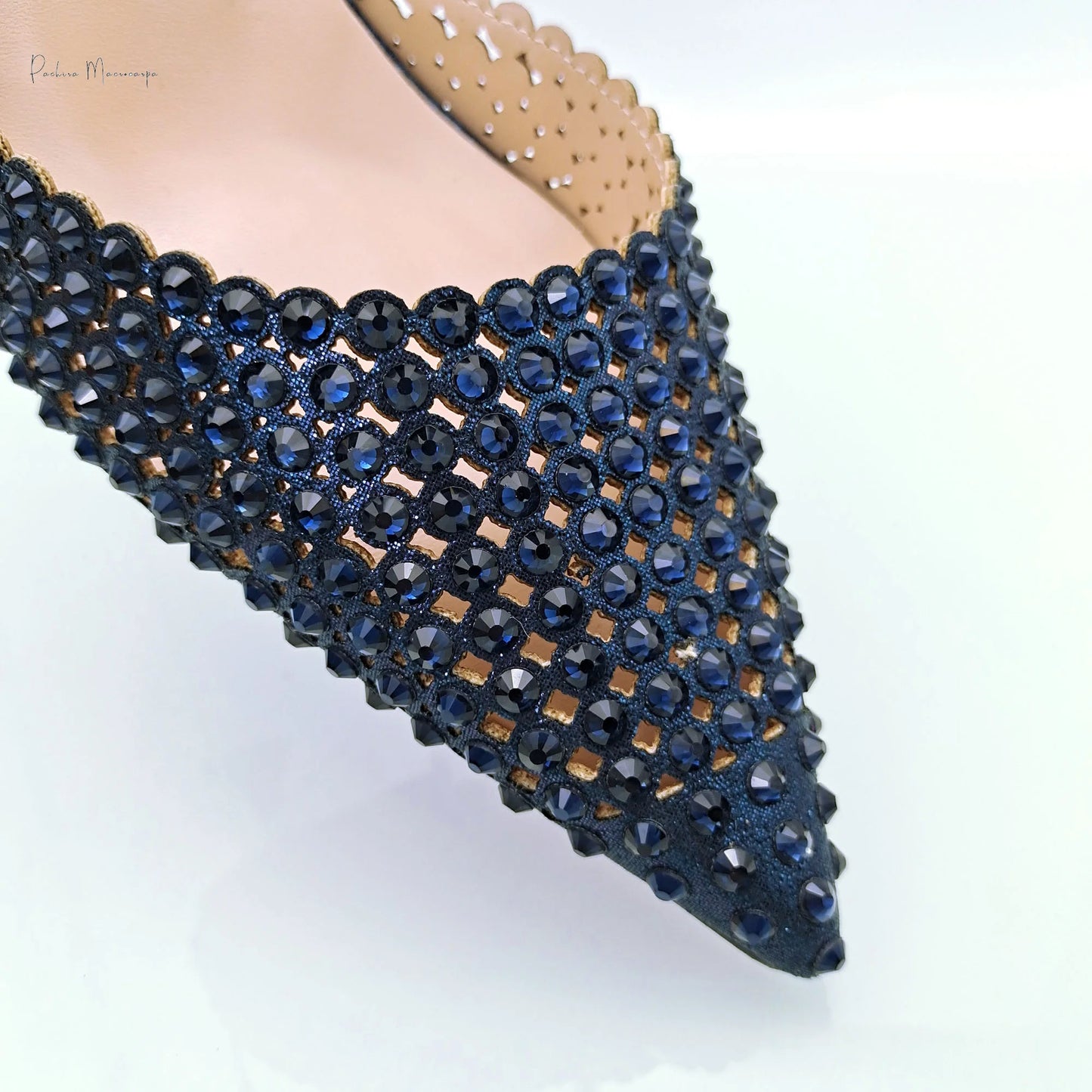 Navy Blue New Design Envelope Matching Shoulder Bag & High Heels Set Nigerian Fashion Ladies Party Daily Commute Shoes Bag