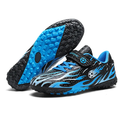 Children’s Soccer Shoes Grass Non-Slip Football Ankle Support Boots Outdoor Cleats Shoes Boys TF/FG Turf Futsal Training Shoes
