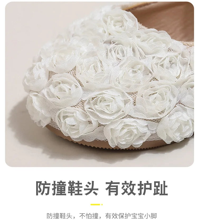 Girls Sandals Small Cute Flowers Close-toed Sandals For Girl 2025 Spring Summer Kids Flats Girls Ankle Strap Sandals