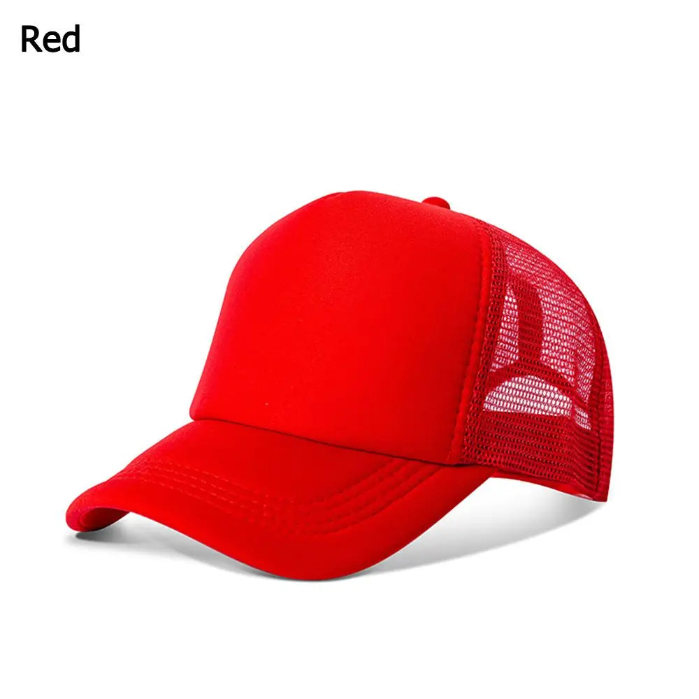 Fashion Unisex Plain Baseball Cap Adjustable Trucker Baseball Cap Snapback Mesh Curved Mens Womens Sun Summer Hat