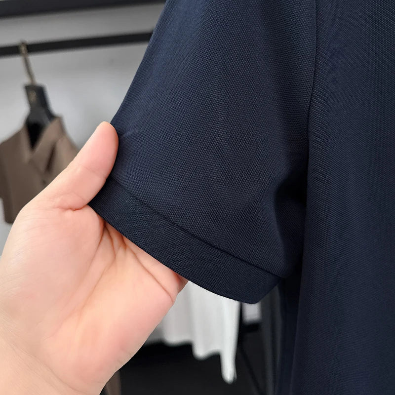 Premium Hot Sales Man Short-Sleeved Polo Shirt Lapel Button Patterned Print Golf T-Shirt Summer Business Fashion Men's Clothing