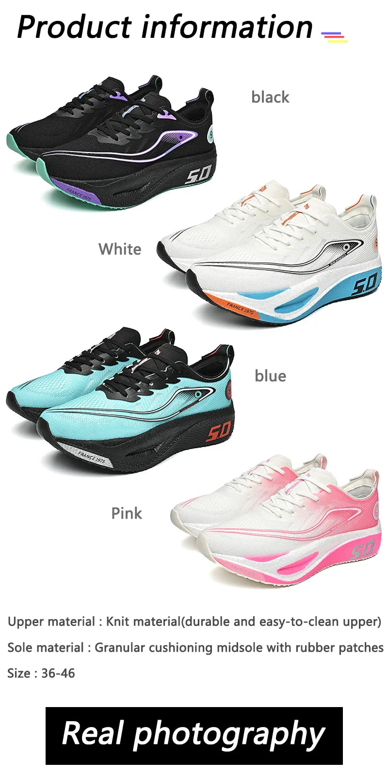 New Sports Shoes for Men&Women, Running Sneakers, Carbon Plate, Male Marathon Racing, Shock-absorbing, Athletics Training Shoes
