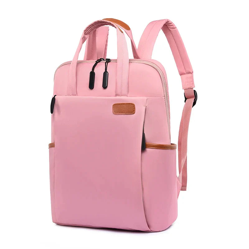 Laptop backpack with multiple pockets, adjustable shoulder straps, zipper closure, multi-purpose, school backpack
