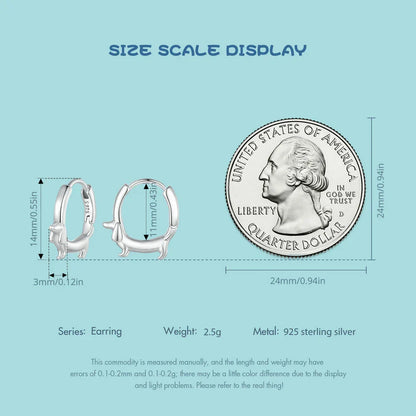Snake Dog Cat Ear Buckles Women 925 Sterling Silver Dachshund Hoop Earrings Girl Party Birthday Gift Minimalism Jewelry