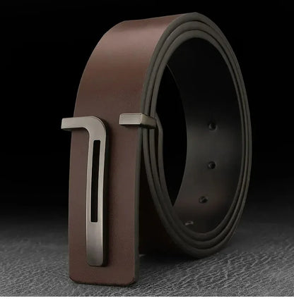 3.8cm Fashion Men's Belts High Quality Designer Luxury Famous Genuine Leather Belt Jeans Formal Cowskin Black Male Waist Strap