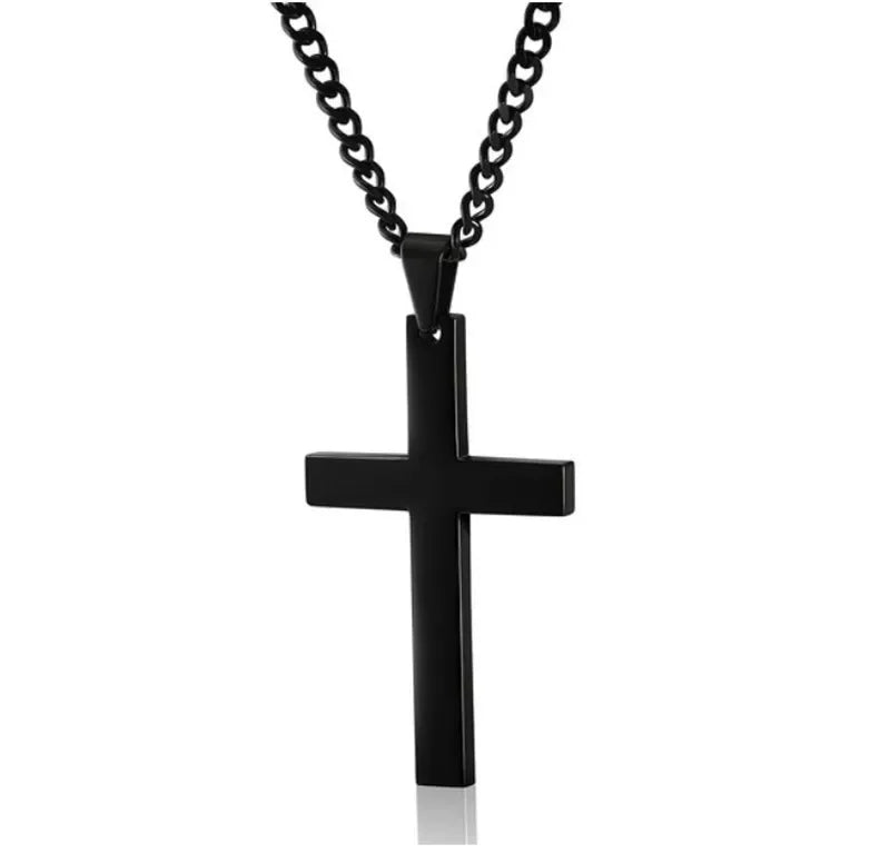 Fashion Cross Necklaces For Women Gold Silver Color Crucifix Pendant Chain Necklace Men Trendy Faith Prayer Jewelry
