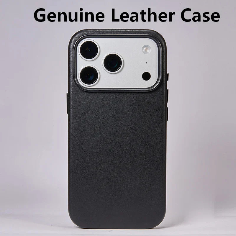 Soft Genuine Leather Case for iPhone 17 Pro Max Quality Business Case for iPhone 17 Pro Magnetic Charging Phone Back Cover