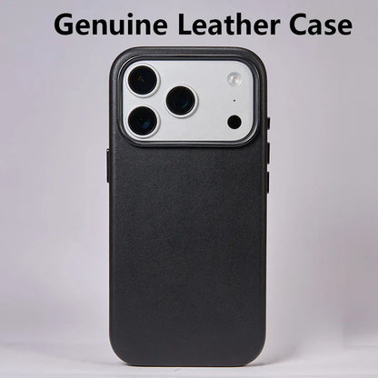 Soft Genuine Leather Case for iPhone 17 Pro Max Quality Business Case for iPhone 17 Pro Magnetic Charging Phone Back Cover