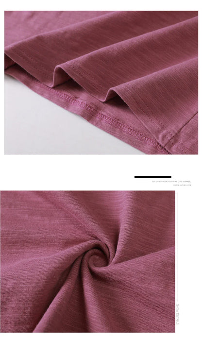Summer Women Ribbed Cotton Tee-Shirts Female Button Loose Casual Fashion T-shirts 2026 Long Sleeve O-Neck Korea Tops