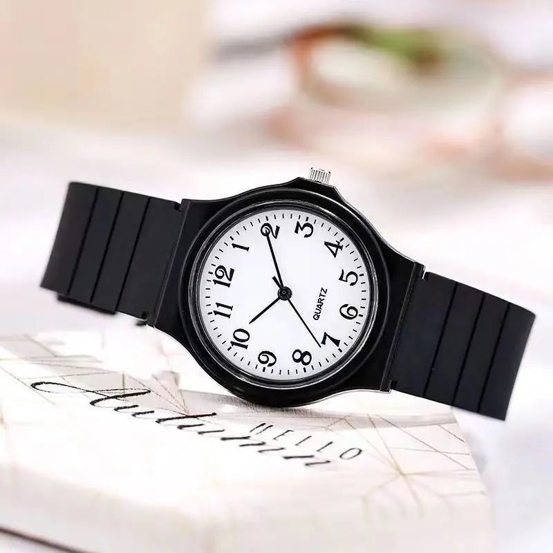 Exam Watch Silicone Strap Simple Women Watch Student Ladies Quartz Wristwatch Waterproof Round Small Dial for Women