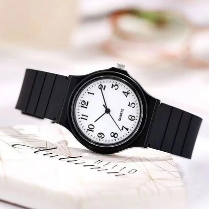 Exam Watch Silicone Strap Simple Women Watch Student Ladies Quartz Wristwatch Waterproof Round Small Dial for Women