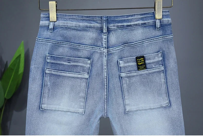 Men's Straight Casual Denim Shorts Simple Solid Cargo Slim Jeans Comfortable Breathable Bermuda Short Pants Summer 2025 Y2K