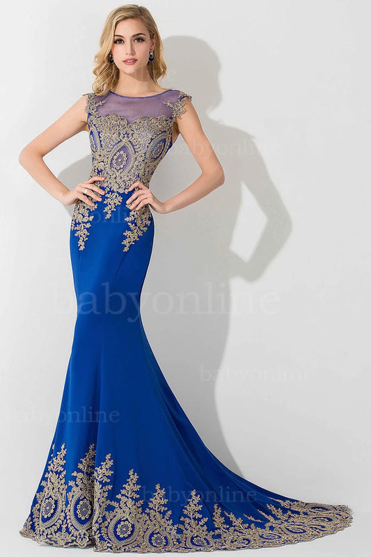 Sheer Lace Mermaid Prom Dresses Luxury Appliques Beaded Embroidery Illusion Evening Formal Party Gowns Vestido De Festa Longo