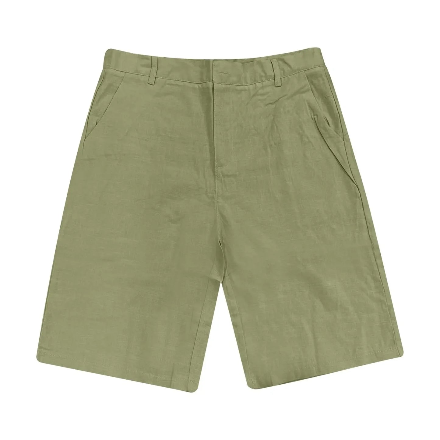 2025 Summer Cotton Linen Shorts for Men Solid Casual Button Pocket Beach Shorts Men's Comfortable Simple Vacation Leiture Pants