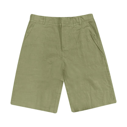 2025 Summer Cotton Linen Shorts for Men Solid Casual Button Pocket Beach Shorts Men's Comfortable Simple Vacation Leiture Pants