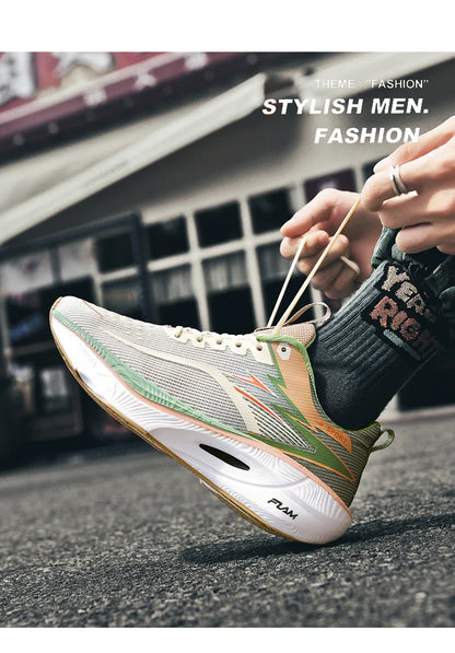 Men Sports Running Shoes Carbon Board Air Cushion Breathable Lightweight Women's Comfortable Athletic Nonskid Sneakers