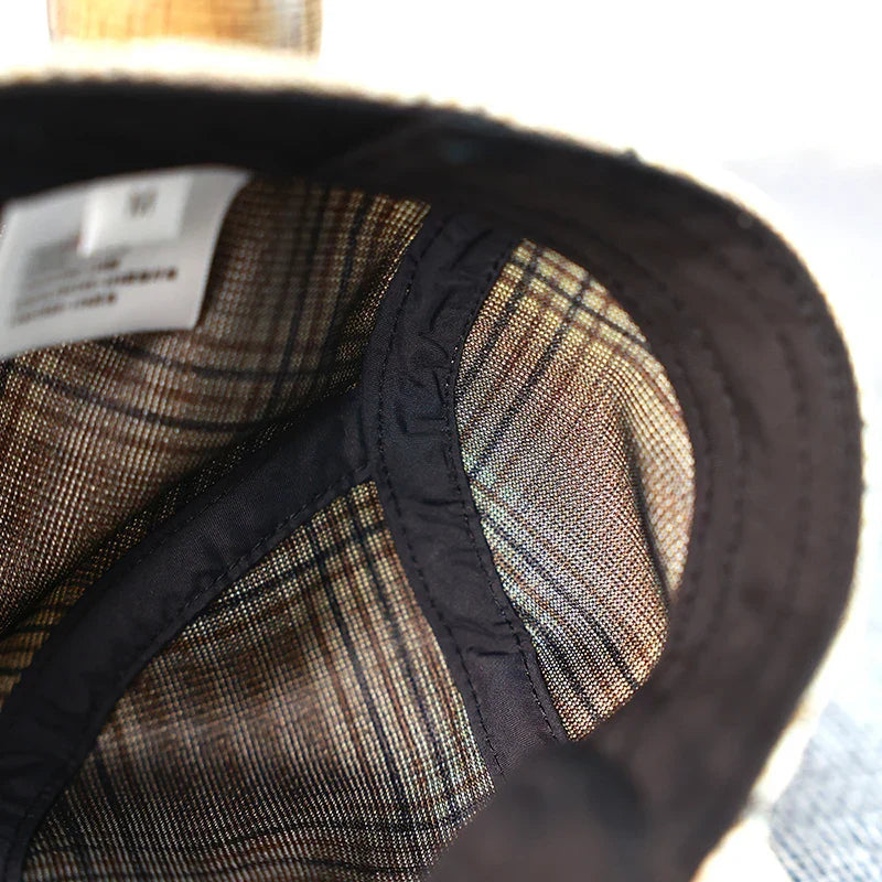 Spring Summer Linen Newsboy Cap New Beige Plaid Breathable Beret Men's Women's Literary Retro Hat England Hats Male Hats A-36