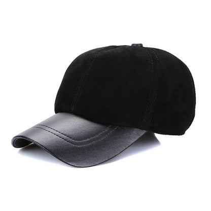 New 2026 Street Hip Hop Hat Leather Hat Fashion Adult Leather Hat Men's Warm Leather Baseball Cap Male Men Outdoor Windproof Hat