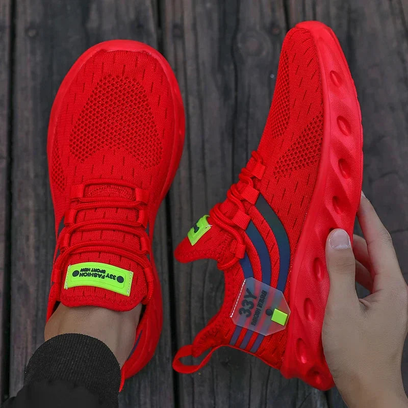 Men's Summer Breathable Mesh Shoes Lightweight Non Slip Knit Running Sneakers Trendy Aesthetic Focused Jogging Basketball Shoes
