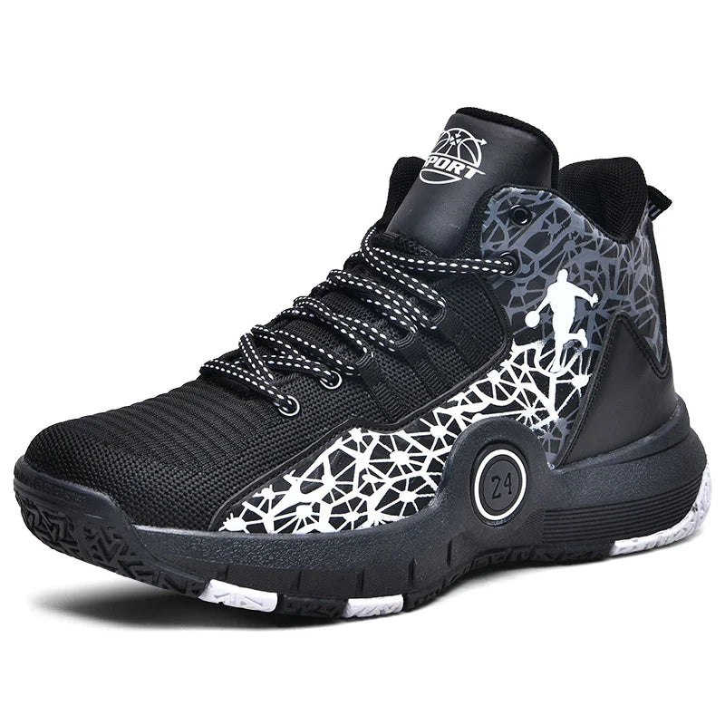 Kids Basketball Shoes Anti-slip High-Top Basketball Combat Boots Boys Girls Cushioned Trainers Children‘s Ankle Support Sneakers